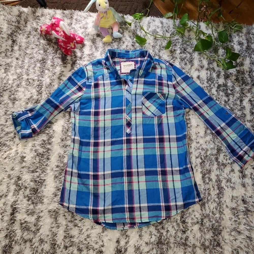 Arizona Jean Co 100% Cotton Plaid Tunic